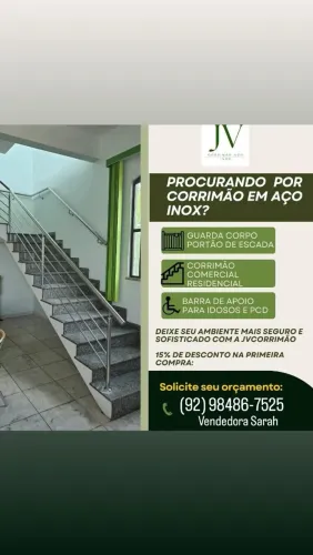 Corrimão e guarda corpo em aço inox