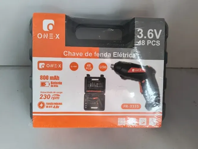 Kit Chave de Fenda Eletrica 3.6v 48Pcs Vel 230rpm tensao 4.8v