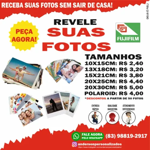 Revelação digital original de fotos