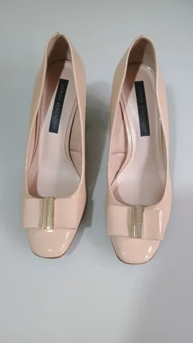 Scarpin Jorge Bischoff Bege com Detalhe de Laço - 35