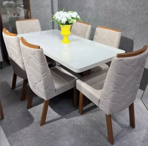Mesa de jantar lorys 6 cadeiras MDF