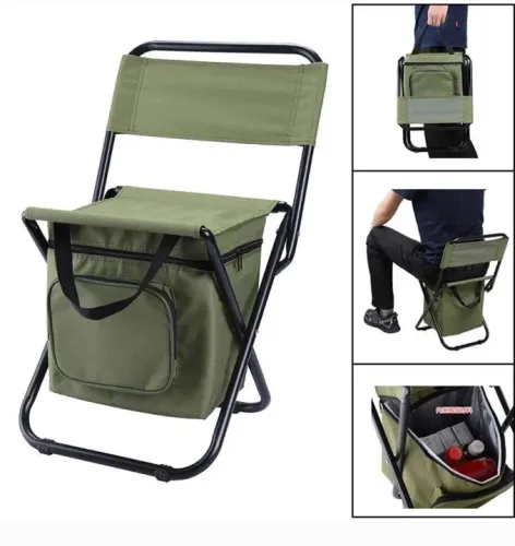 Cadeira Dobrável com Cooler - Acampamento e Picnic