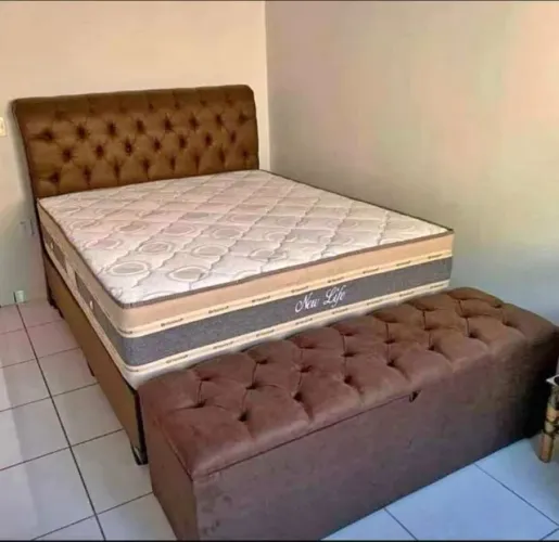 Cama box Queen e colchão e base 