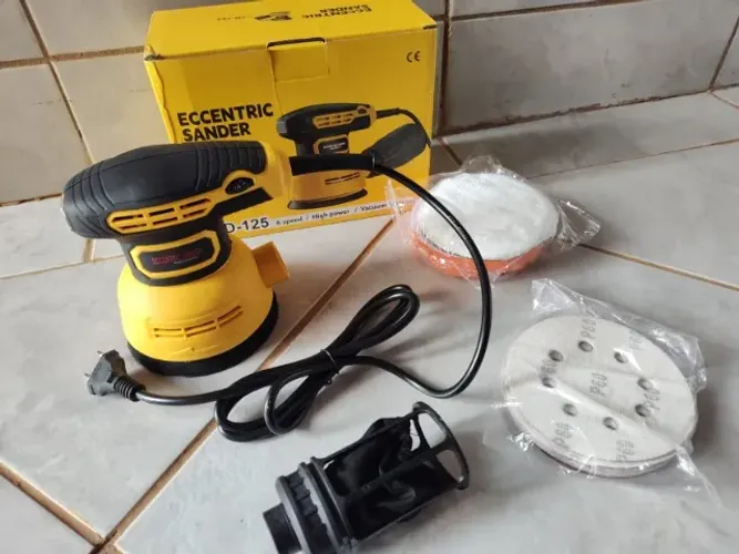 Lixadeira Roto Orbital Elétrica 60hz 300w 125mm Com Coletor de Pó Aplicável Madeira Metal