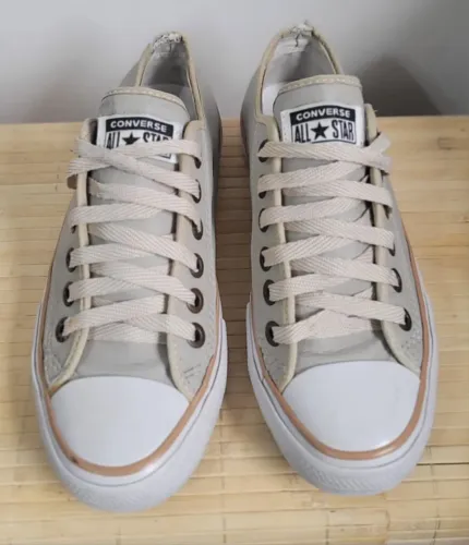 Tênis All Star Couro Bege Tam 36<br>Tamanho 36