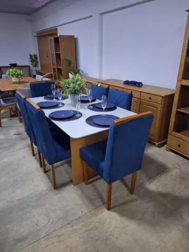 Mesa de Jantar 160x80 Com 6 Cadeiras 