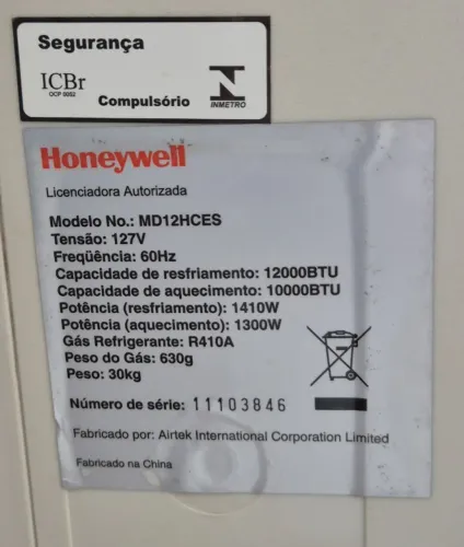 Ar condicionado portatil Honeywell 12mil btus