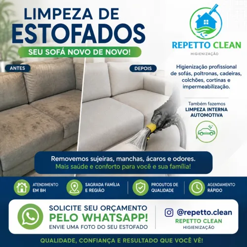 LIMPEZA DE ESTOFADOS EM BH E REGIÃO | REPETTO CLEAN ?