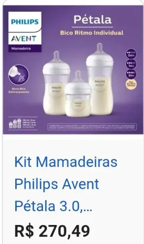 Mamadeira avent 3 unidades com chupetas 