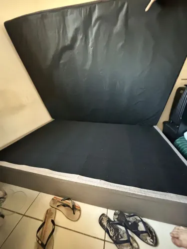 Cama Box Casal Cinza - Sem os Pés
