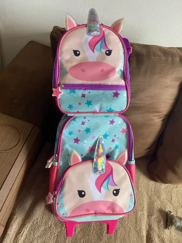 Kit mochila + lancheira unicórnio Bagaggio