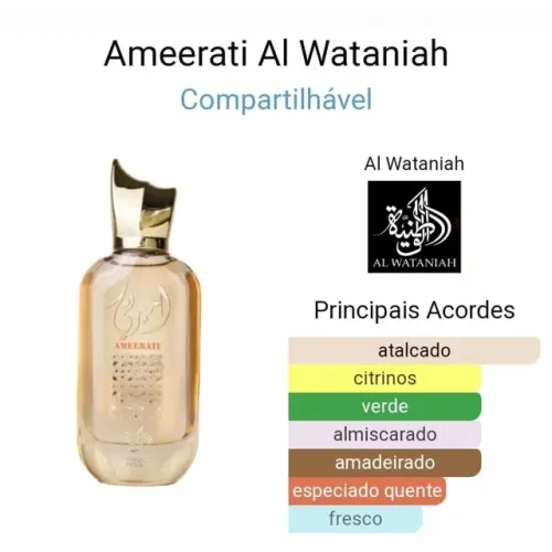 Perfume Árabe Original Feminino Al wataniah Ameerati 100ml LACRADO 