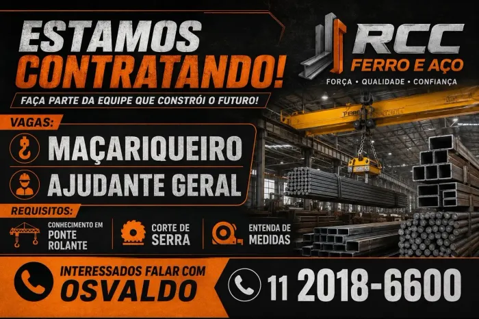 Maçariqueiro e ajudante geral com conhecimento no ramo de oxicorte 