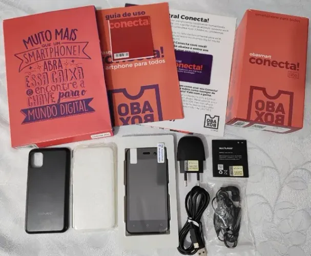 Celular Do Idoso Multi Oba Conecta Lite 32gb 3g Wi-fi Tela 4 Pol. Dual Chip 1gb Ram Androi