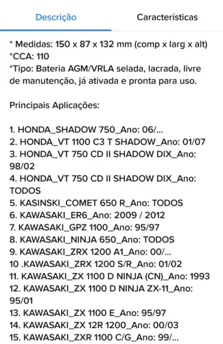 Bateria de moto Bosch BTX11