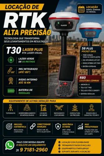 Locação de RTK T30 Laser Plus