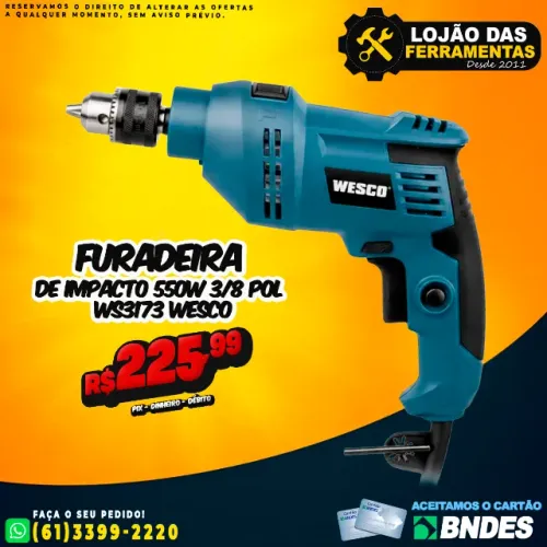 Furadeira de Impacto 550w 3/8 Pol Ws3173 Wesco