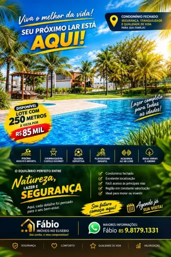 Lote com 250m² ,em condomínio fechado no Eusébio