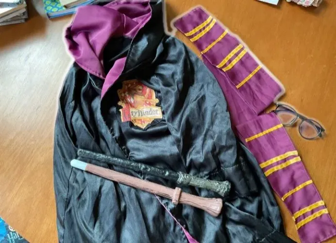 Fantasia Harry Potter Infantil + Óculos + 2 Varinhas