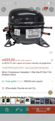 Vendo motor geladeira etc.