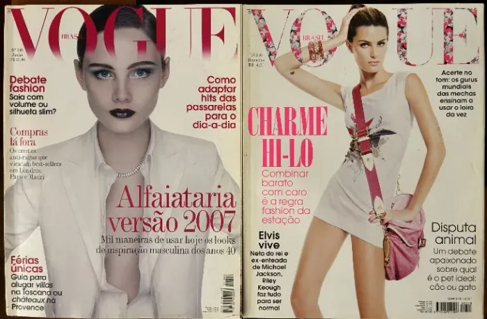2 Revistas Vogue Brasil ?Alfaiataria - Destinos? e ?Charme Hi-Lo?