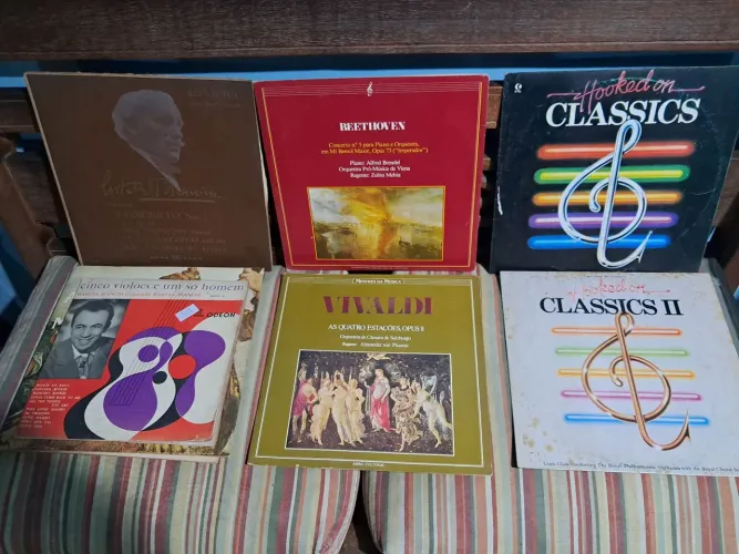 6 lps música classica: beethoven, vivald...para toca disco