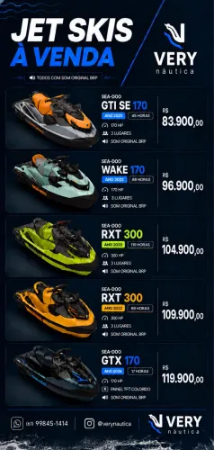 Jet Ski Sea-Doo à Venda | RXT 300, GTI SE 170, GTX 170 e Wake 170