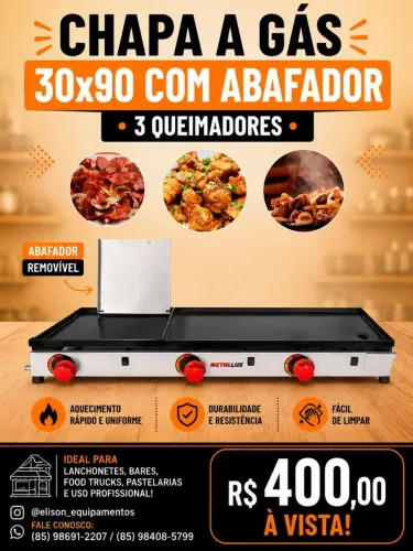 Chapa a gaz 30x90