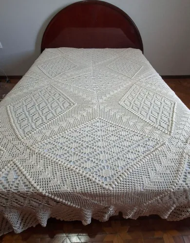 Colcha de Croche,  feita a mão, arte, peça unica, obra de arte