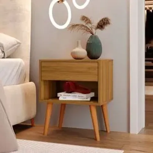 Mesa de Cabeceira 100% MDF 1 Gaveta - (Entregamos)!