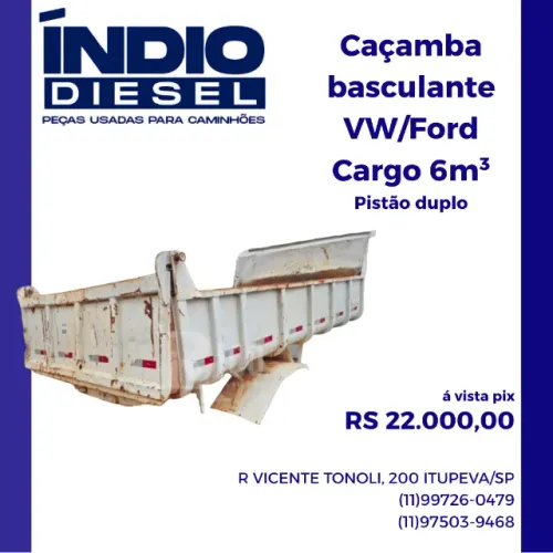 CAÇAMBA BASCULANTE VW / FORD CARGO 6M3