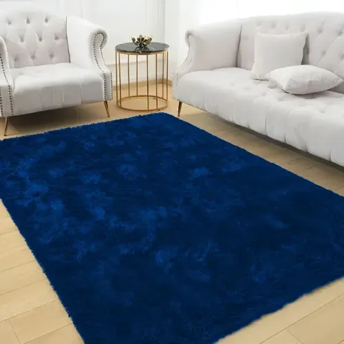 Tapete Sala Quarto 1,50x1,00 Azul Escuro