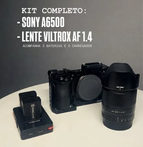 Kit sony A6500 + lente Viltrox af 1.4