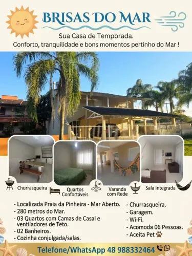 Aluguel de Temporada - Praia da Pinheira - Mar Aberto.