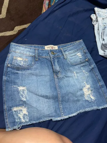 Saia jeans polo