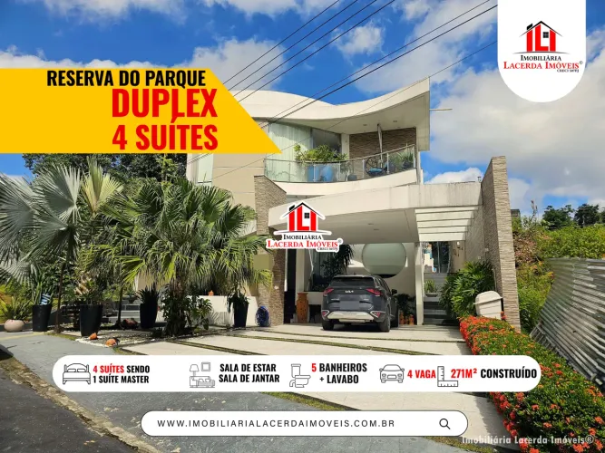 Residencial Reserva do Parque - Casa Duplex 4 Suítes, Energia Solar, Espaço Gourmet Com Pi
