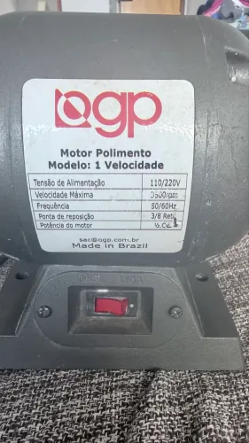 Motor Torno Protese Para Polimento 1 Velocidades Ogp Bivolt 
