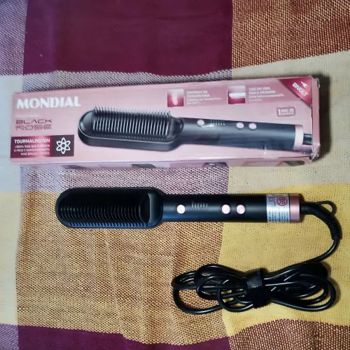 ESCOVA ALISADORA BLACK ROSE TOURMALINE ION BIVOLT MONDIAL