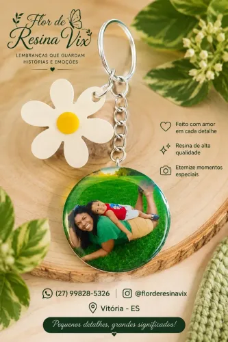 Chaveiros Personalizados com foto em Resina