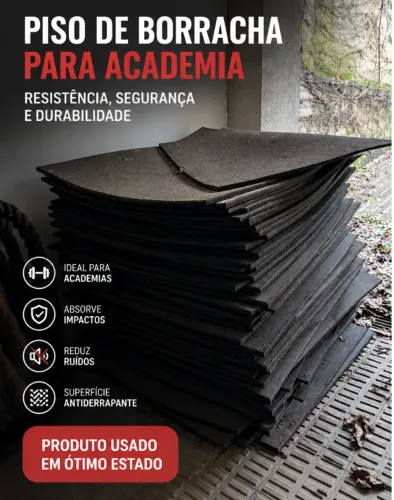Piso de Borracha para Academia 1x1 m - 15 mm - Alta Resistência