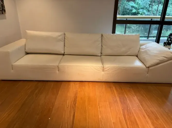 Sofá Courino Branco 3 metros
