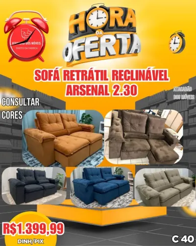 Sofá retrátil reclinável Arsenal 2.30