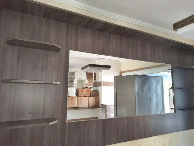 painel MDF com luminária