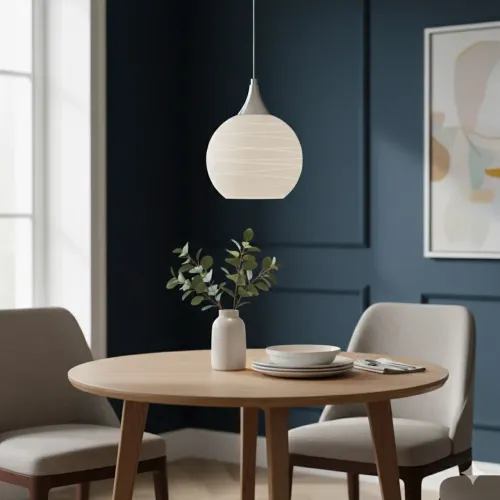 Pendente de Vidro Blumenau Riscado Branco - Elegância e Aconchego