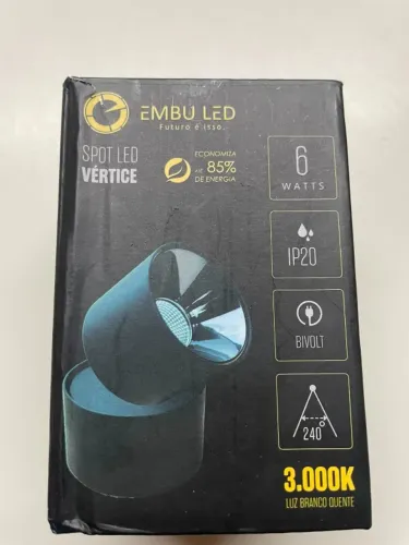 Spot LED de Sobrepor Direcionável Bivolt 3000K - Novo