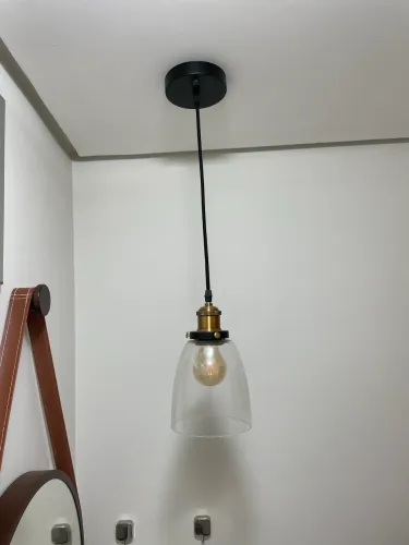 Lustre/ Pendente industrial com lâmpada - USADO