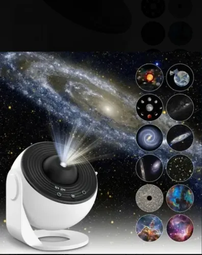 Projetor de Luz Noturna LED 13 Filmes Projeção Galáxia Relaxante Preto Branco