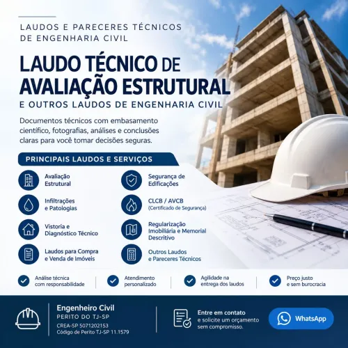 LAUDOS E PARECERES TÉCNICOS DE ENGENHARIA CIVIL