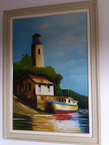 pintura barco a óleo 