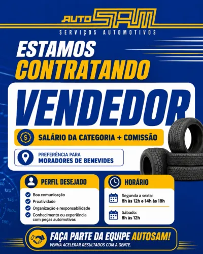 Contrata-se Vendedor
